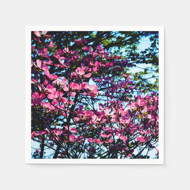 Pink flowering Dogwood tree Napkin (Front)