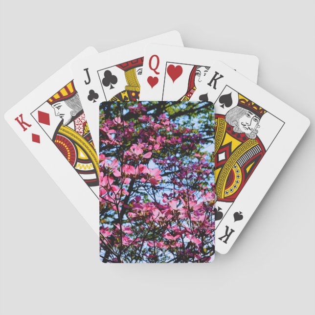 Pink flowering Dogwood tree Playing Cards (Back)
