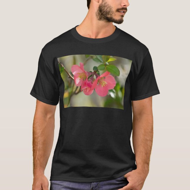 Pink Flowering Quince Glow T-Shirt (Front)