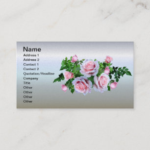 Pink Flowering Rose Business Card