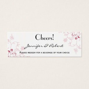 Pink Flowering Vines Drink Ticket