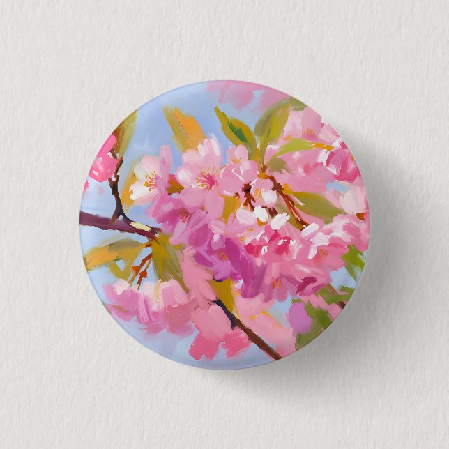 Pink Flowers 3 Cm Round Badge (Front)