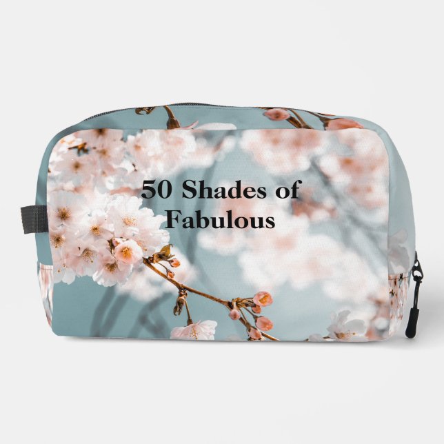 Pink Flowers 50 Shades of Fabulous Dopp Kit (Front)