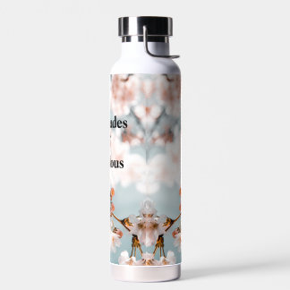 Pink Flowers 50 Shades of Fabulous Water Bottle