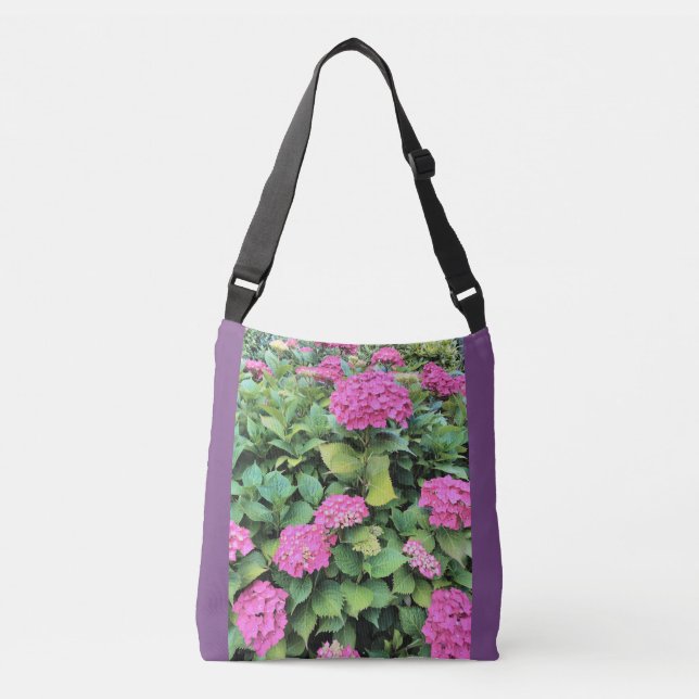 Pink Flowers  All-Over-Print Cross Body Bag (Front)