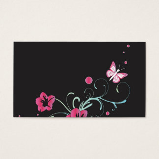 Pink flowers and butterflies Profile Card