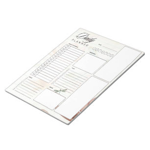 Pink flowers and dragonfly planner notepad