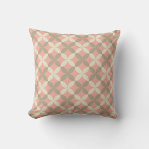 pink flowers and gray leaves patterned cushion