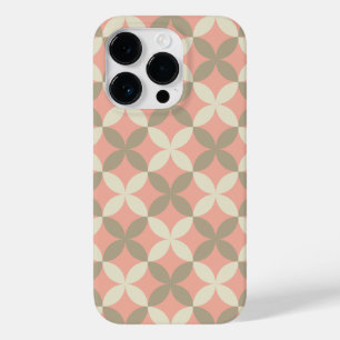 pink flowers and grey leaves patterned Case-Mate iPhone 14 pro case