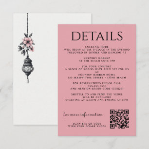 Pink Flowers and Lanterns Enclosure Card