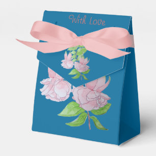 Pink flowers and leaf design original painting art favour box