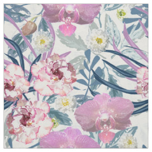 Pink flowers and orchid fabric