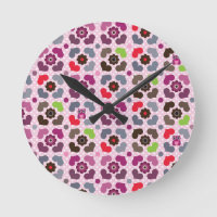 pink flowers and owls pattern