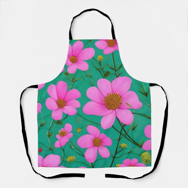 Pink flowers  apron (Front)