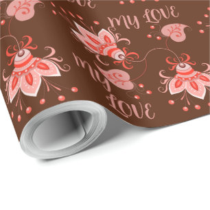 PINK FLOWERS AS GIFT FOR YOUR LOVER WRAPPING PAPER