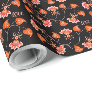 PINK FLOWERS AS GIFT FOR YOUR LOVER WRAPPING PAPER