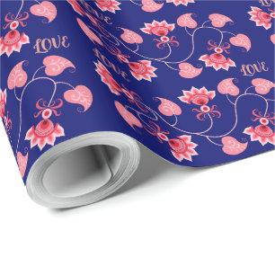 PINK FLOWERS AS GIFT FOR YOUR LOVER WRAPPING PAPER