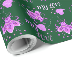 PINK FLOWERS AS GIFT FOR YOUR LOVER WRAPPING PAPER