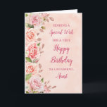 Pink Flowers Aunt Birthday Card<br><div class="desc">A beautiful card for your aunt on her birthday with pastel pink flowers and rose gold effect details.</div>