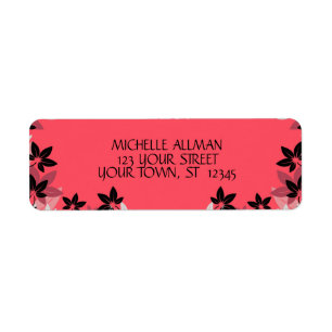 Pink Flowers Avery Label