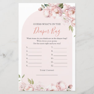 Pink Flowers Baby In Bloom What's in Diaper Bag