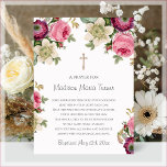 Pink Flowers Baptism Prayer Plaque<br><div class="desc">A beautiful Baptism prayer plaque featuring pretty watercolour pink flowers. Ready for easy personalisation.</div>