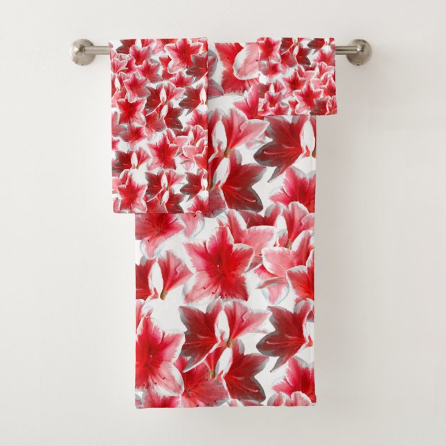  Pink Flowers Bath Towel Set (Insitu)