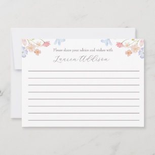 Pink FLowers Beautiful Floral Advice Cards