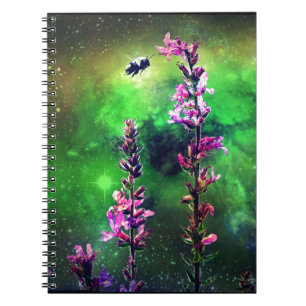 Pink Flowers & Bee Against The World Notebook