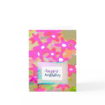 PINK FLOWERS BIRTHDAY CARD