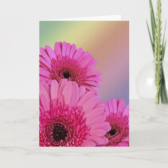 Pink flowers birthday card (Front)