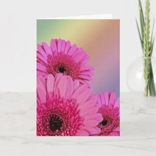 Pink flowers birthday card