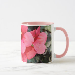 Pink Flowers Black 325 ml Ringer Combo Mug