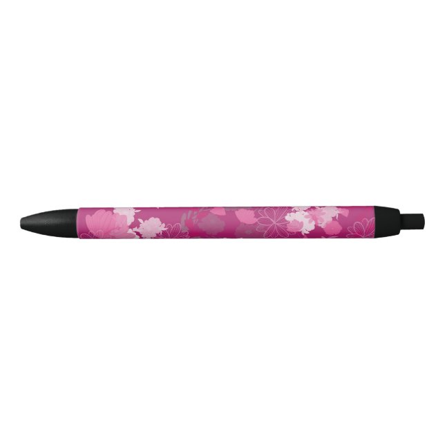 pink flowers black ink pen (Front)