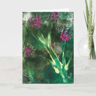 Pink Flowers blank greeting card