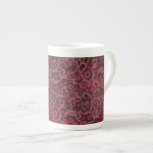 Pink Flowers, Blush Curves, fibre art felt pattern Bone China Mug