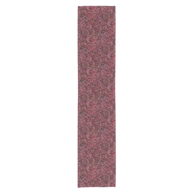 Pink Flowers, Blush Curves, fibre art felt pattern Short Table Runner (Front)