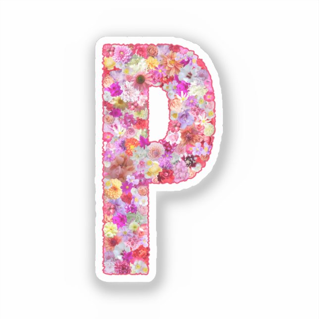 Pink Flowers Botanical Monogram Letter P For Her (Front)