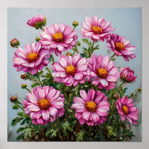 🌸 Pink Flowers Bouquet Elegant Floral Still Life  Poster