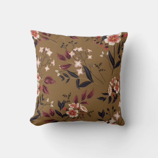 Pink flowers branch, abstract composition. cushion