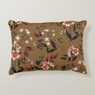 Pink flowers branch, abstract composition. decorative cushion