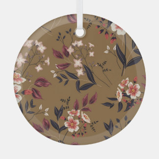 Pink flowers branch, abstract composition. glass tree decoration