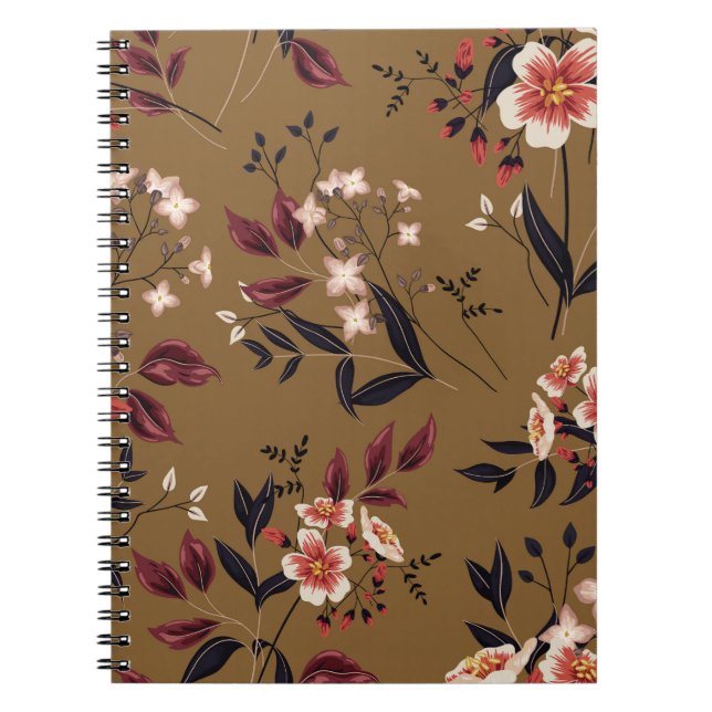 Pink flowers branch, abstract composition. notebook (Front)