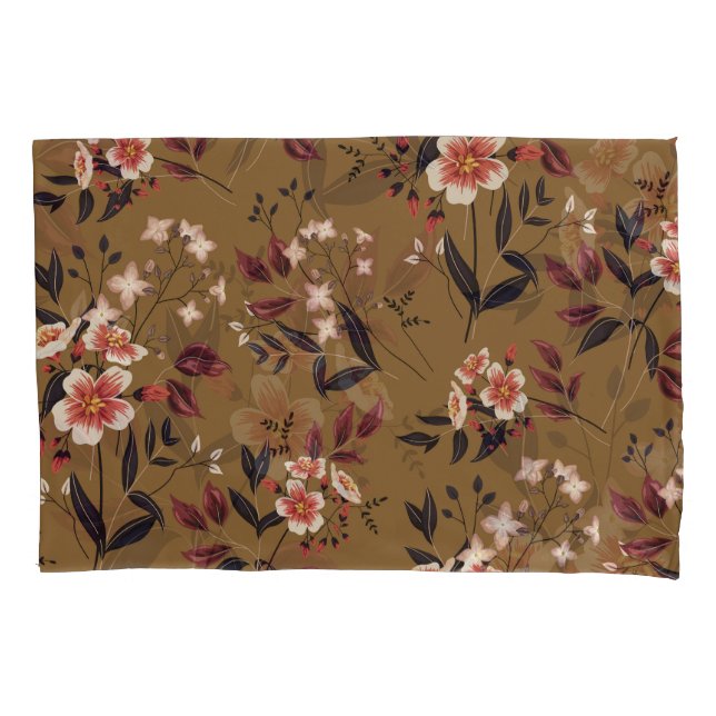 Pink flowers branch, abstract composition. pillowcase (Front)