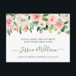 Pink Flowers Bridal Shower Date Night Idea Card<br><div class="desc">For further customisation,  please click the "customise further" link and use our design tool to modify this template. 
If you need help or matching items,  please contact me.</div>