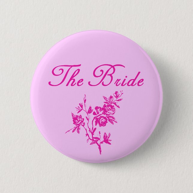 Pink Flowers Bride Products 6 Cm Round Badge (Front)
