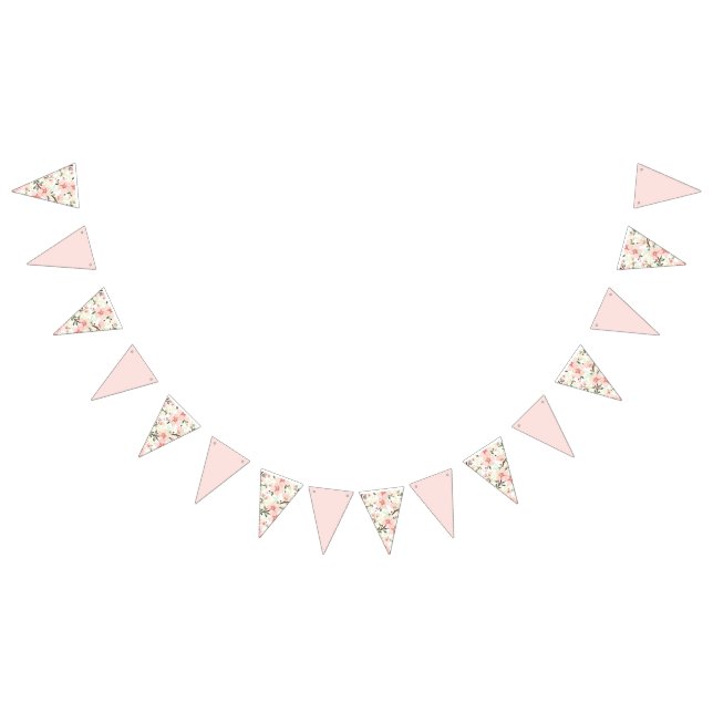 Pink flowers bunting  (All)