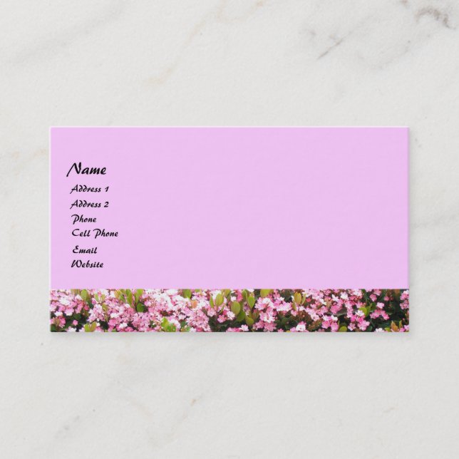 pink flowers business card (Front)