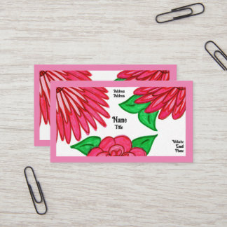 Pink Flowers Business Cards