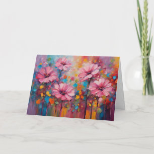 Pink Flowers by the Fence  Card